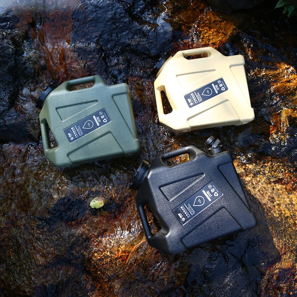 Portable 12L Outdoor Water Tank - Large Capacity Camping Container with Detachable Faucet for Picnic & Travel