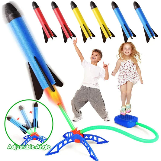Kids' Outdoor Rocket Foot Pump | Air Pressing Soaring Rocket | Suit Jumps | Air Powered Rocket Launcher Game | Children's Toy | Gifts