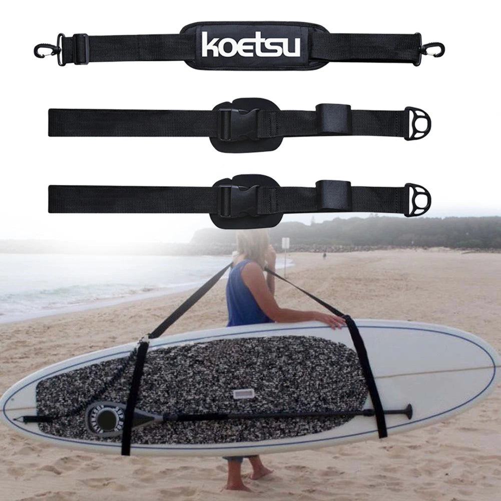 Adjustable Surfboard Shoulder Carry Strap - Stand Up Paddle Board Carrier Sling with Deck Bag