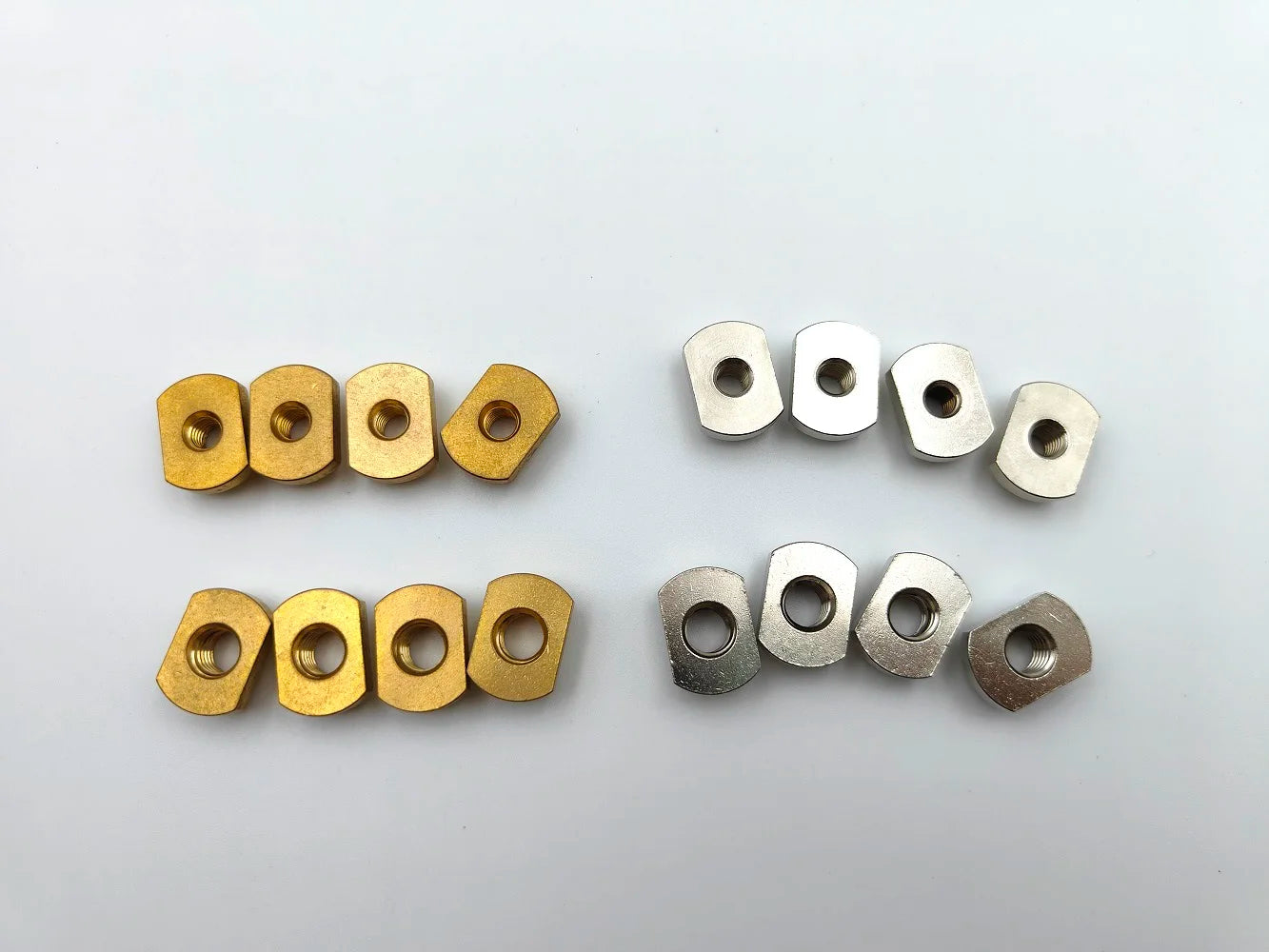 Brass Hydrofoil T-Nuts Kit (4pcs) - M8/M6 Track Mounting Hardware for All Water Sports Surfing Boards and Outdoor Hydrofoil Accessories