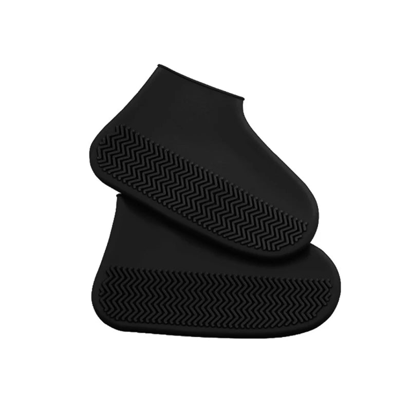 Waterproof Silicone Shoe Covers - 2 Pack Non-Slip High Elastic Wear-Resistant Unisex Rain Boot Covers for Outdoor Rainy Days Reusable