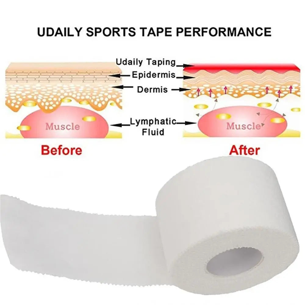 Premium Medical Waterproof Cotton Adhesive Tape - 12.5/25/50mm Roll - Sports Physiotherapy Elastic Bandage for Muscle Strain & Injury Support