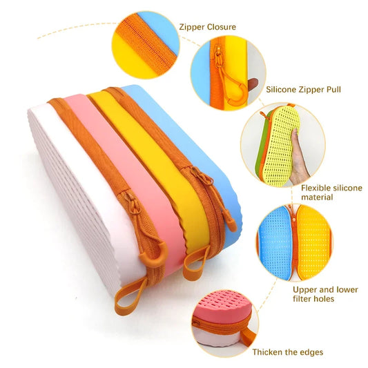 Large Capacity Silicone Swimming Goggle Protective Case with Drain Hole