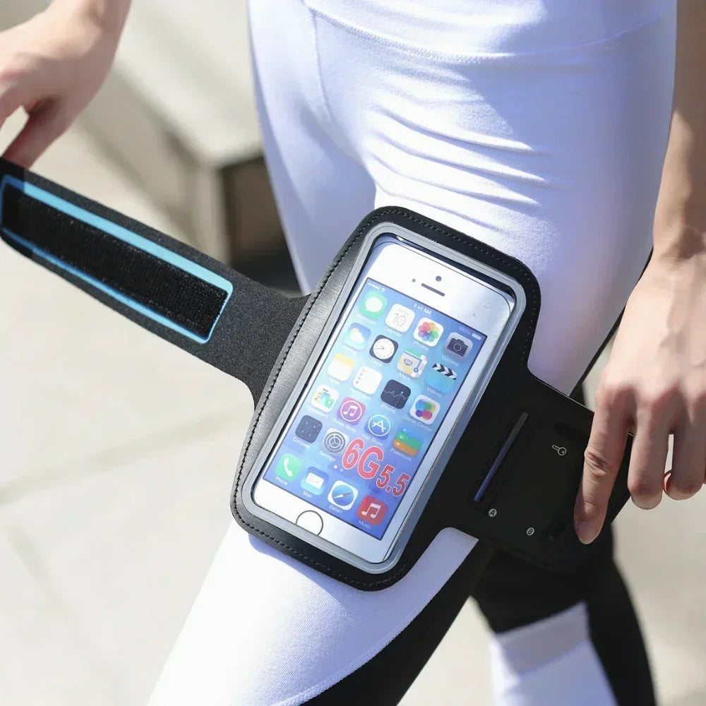 5.5 Inch Sports Phone Armband - Universal Smartphone Holder for Running and Gym (Compatible with Samsung and iPhone)