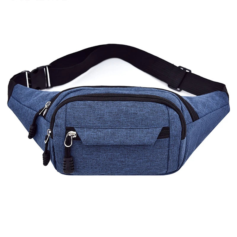Men's Waterproof Canvas Crossbody Bag - Korean Style Outdoor Sports Waist Pack with Multiple Carry Options