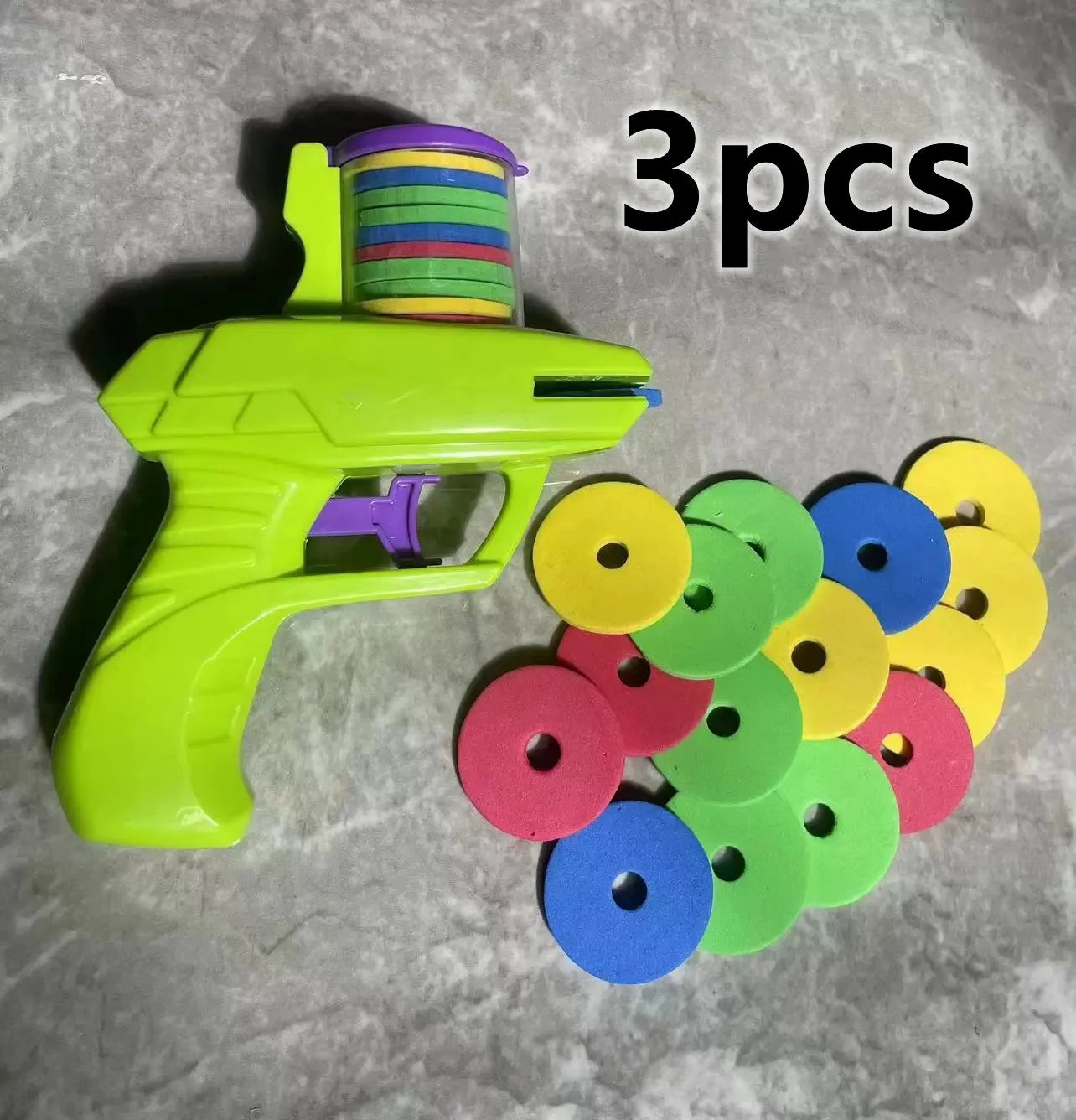 Kids Outdoor Game Foam Disc Gun Toy - Interactive Flying Disc Shooting Launcher for Parent-child Fun