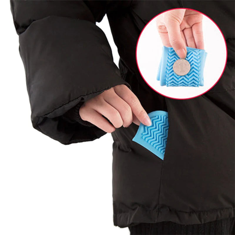 Waterproof Silicone Shoe Covers - 2 Pack Non-Slip High Elastic Wear-Resistant Unisex Rain Boot Covers for Outdoor Rainy Days Reusable