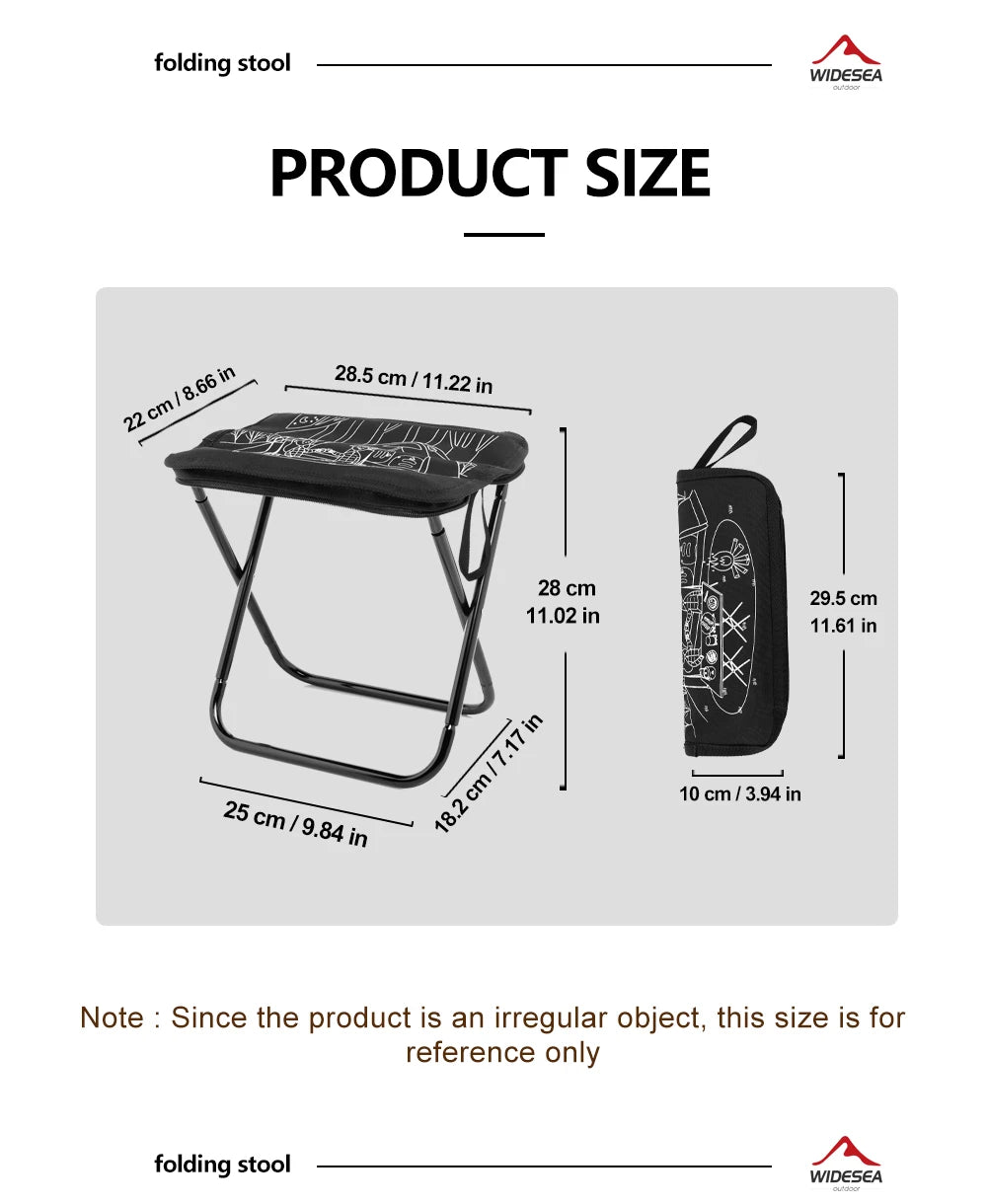 Portable Foldable Camping Chair - Lightweight Stainless Steel Outdoor Stool with Zipper Storage for Hiking, Fishing & Travel