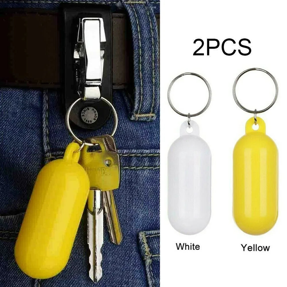 Marine Floating Keychain Set - 2 Pack Buoyant Key Ring Fenders for Boats, Kayaks & Sailing