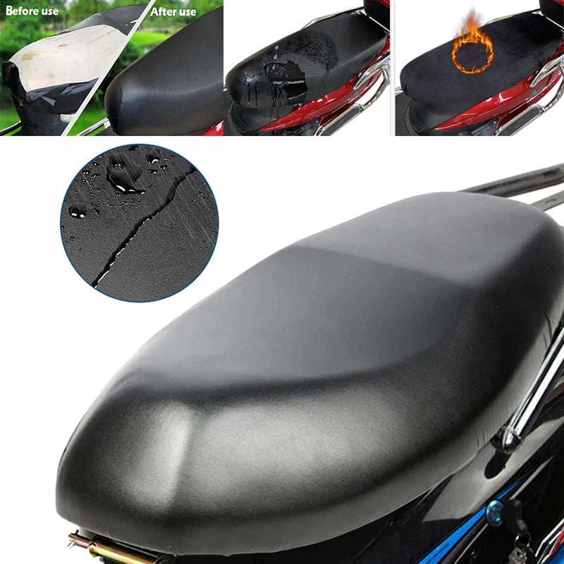 Waterproof PU Leather Motorcycle Seat Cover - Anti-Scratch Cushion Protector for Motor Scooters