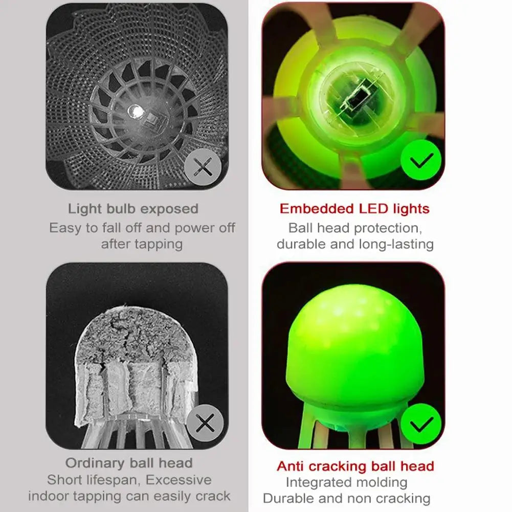 Luminous Windproof Luminous Badminton Ball, Super Durable And Unbreakable, Outdoor Fluorescent Bright Nylon Ball With Light