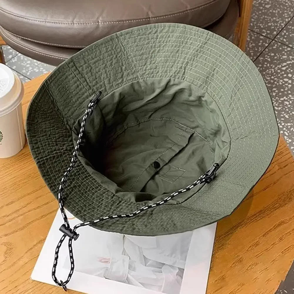 Unisex Waterproof Panama Bucket Hat - Anti-UV Sun Protection for Outdoor Camping, Hiking & Mountaineering