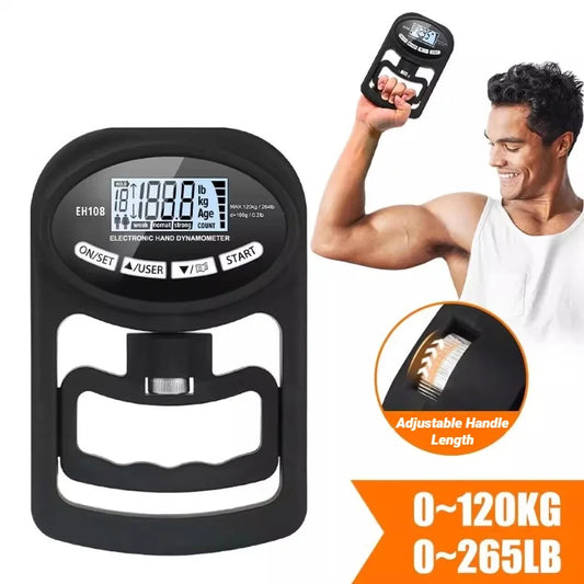 265Lbs/120Kg Digital Hand Dynamometer - Grip Strength Tester for Men and Women