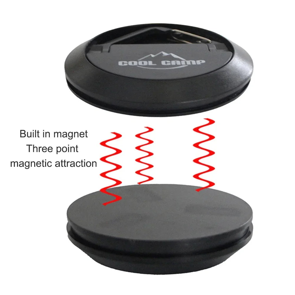 Multi-Purpose Magnetic Camping Hook - Portable Tent Ceiling Clamp with Suction Cup for Outdoor Rope & Lamp Storage