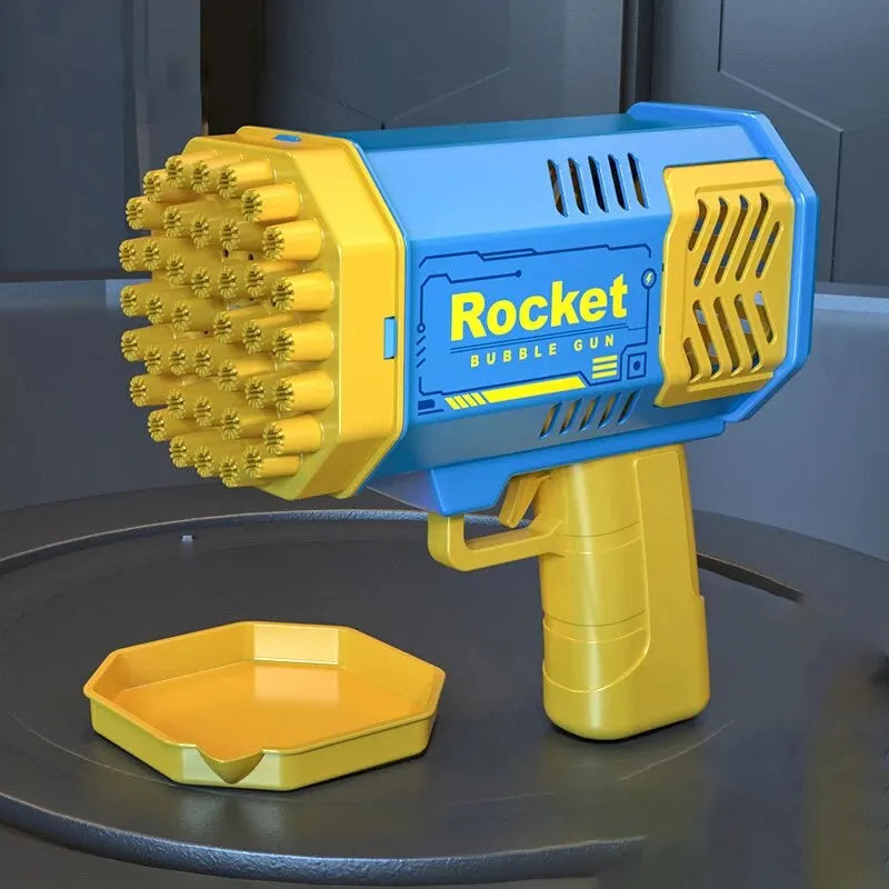 Electric Automatic Bubble Gun - 40 Hole Rocket Launcher Style Handheld Portable Party Toy Birthday Gift (Bubble Water Not Included)