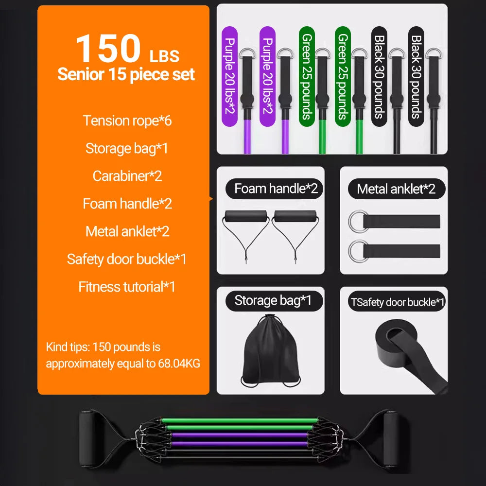 Premium Resistance Bands Set for Bodybuilding and Muscle Training