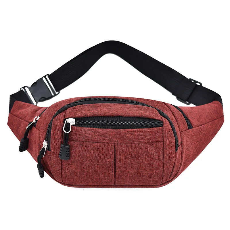 Men's Waterproof Canvas Crossbody Bag - Korean Style Outdoor Sports Waist Pack with Multiple Carry Options