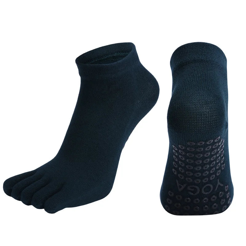 Five-Finger Cotton Yoga Socks - Non-Slip Breathable Quick-Dry Sports Socks for Pilates, Dance, Gym & Fitness