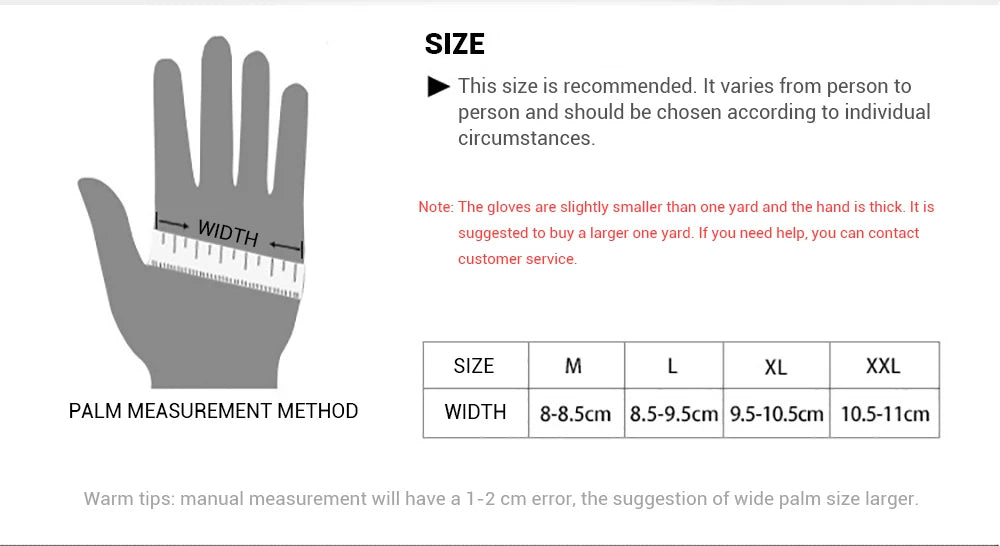 Winter Motorcycle Gloves - Windproof Waterproof Touch Screen Motocross Riding Gloves for Men