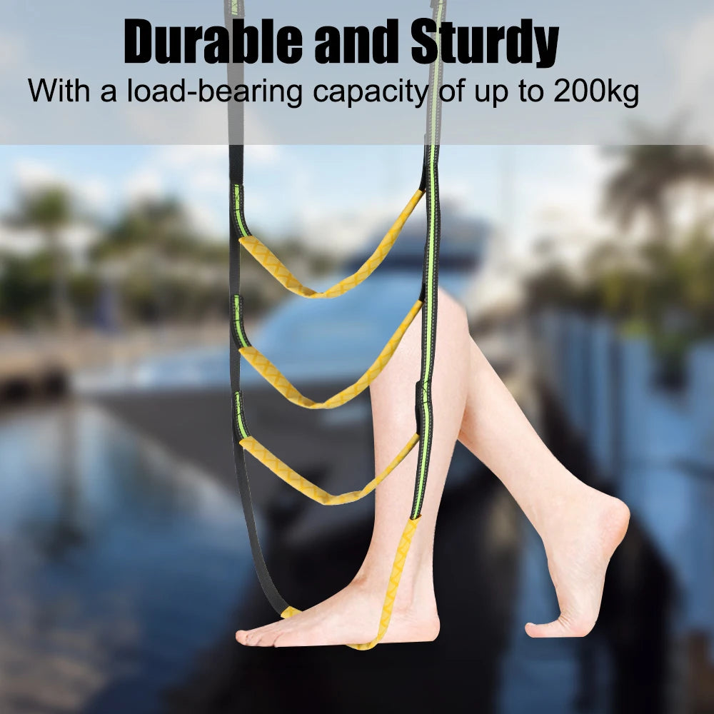 Marine Boarding Ladder - Folding Rope Ladder for Boats & Yachts (3/4/5 Steps)