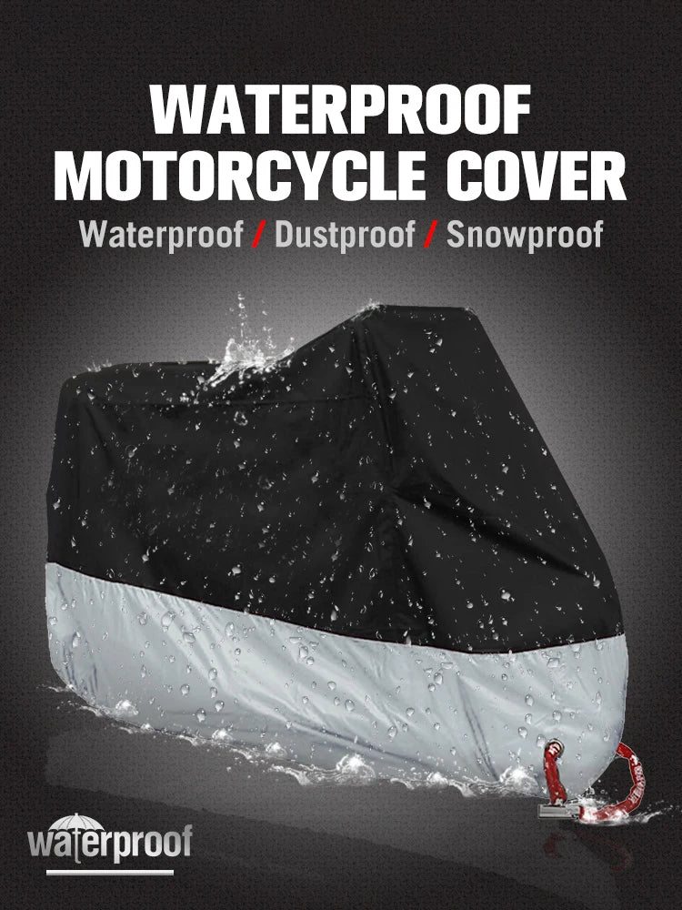All-Season Waterproof Motorcycle Cover - UV Protection, Dustproof, Indoor/Outdoor for Motorbikes & Scooters