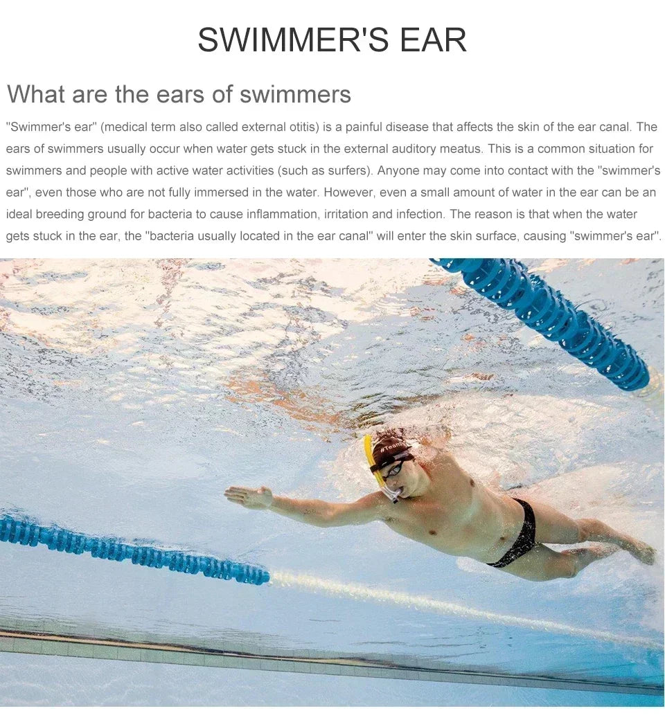 Universal-Fit Waterproof Ear Plugs with Sound Transmission - Swimming Surfing Diving Water Sports Accessories with Lanyard
