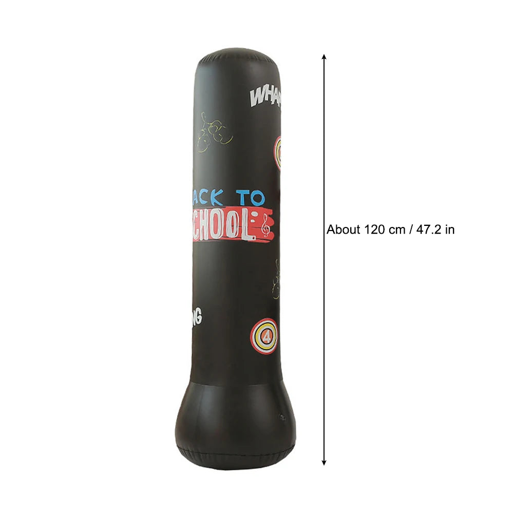 Inflatable PVC Punching Bag - Kids & Adult Fitness Training Boxing Column with Pressure Base