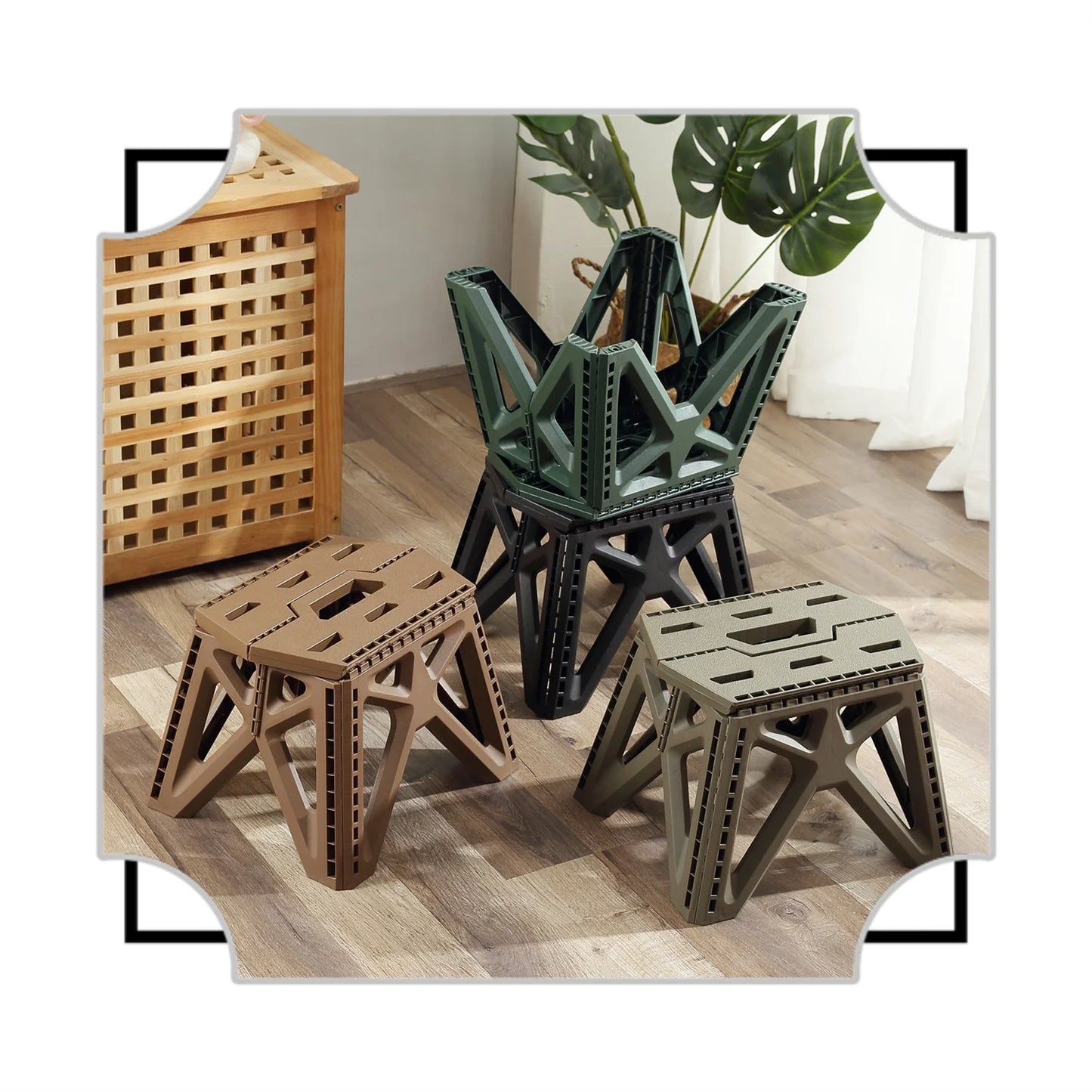 Portable Folding Camping Stool - High Load Bearing Outdoor Chair for Fishing, Beach & Camping