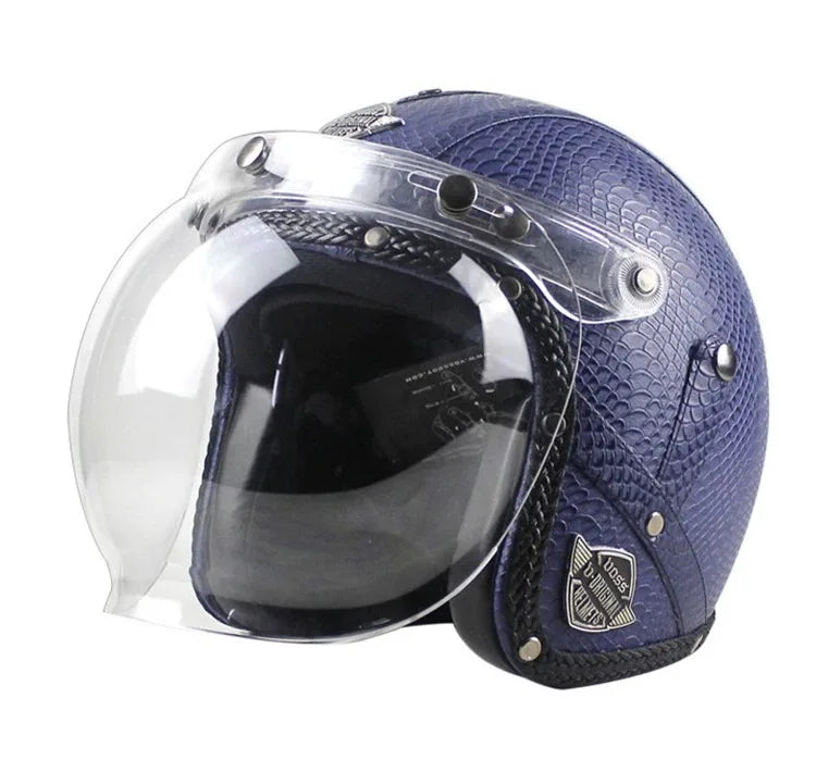 Retro Motorcycle Helmet Bubble Visor - Anti-Fog UV Protection HD Lens for Open Face Half Helmets