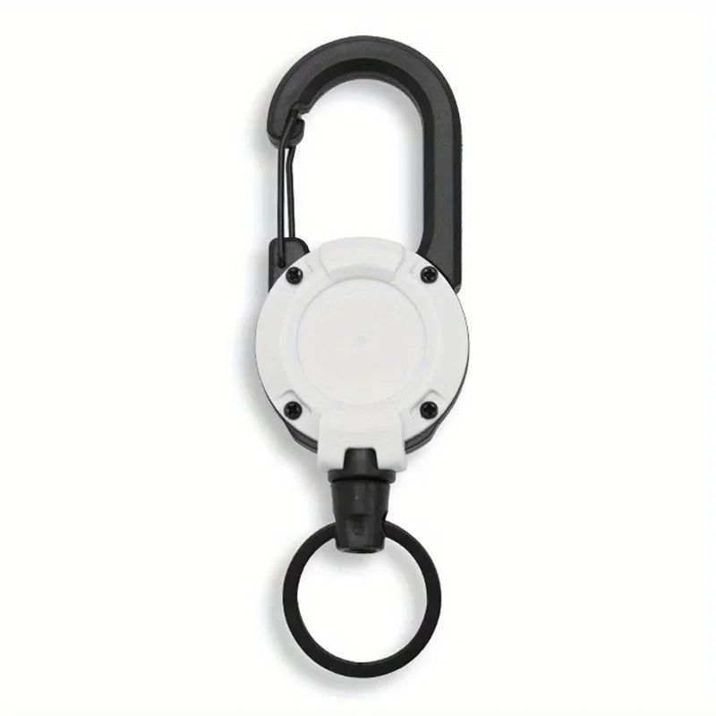 Heavy Duty Retractable Badge Reel Keychain with Carabiner Clip - Extendable Key Chain Holder for Men's Outdoor Bags (1/2/4 Pack Options)