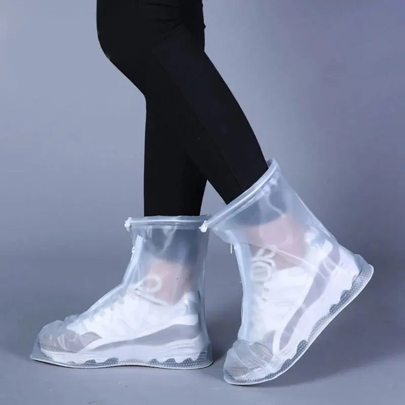 Waterproof Shoe Covers - Non-Slip Reusable Rain & Snow Boot Protectors with PVC Silicone Sole for Women & Men (1 Pair)