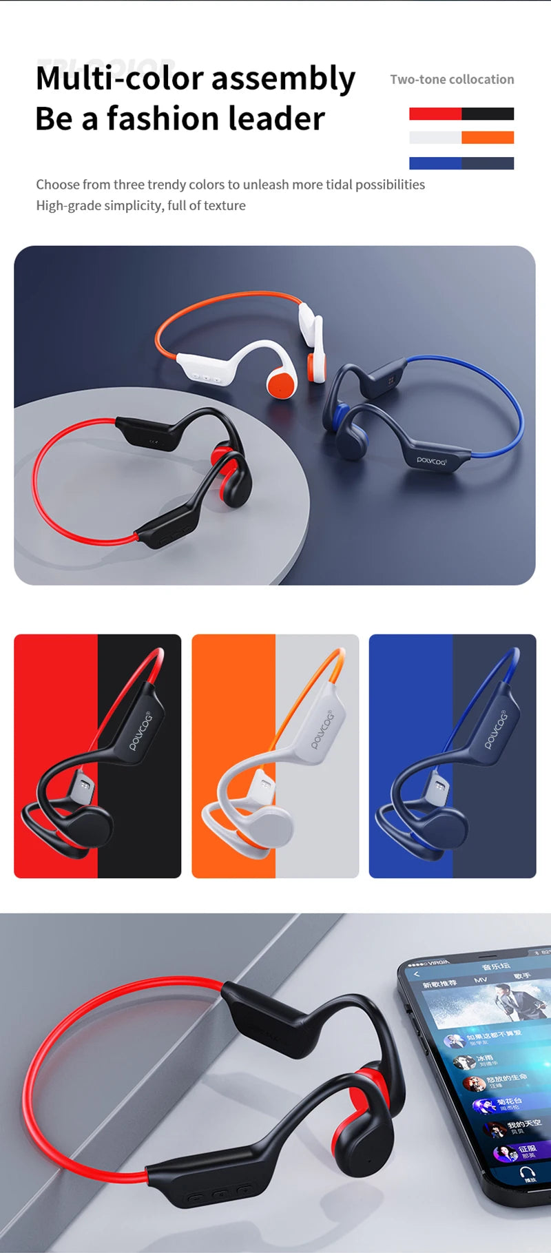 Waterproof Bone Conduction Swimming Headset - Bluetooth 5.3 Wireless Earphones with 32GB Storage, IPX8 Rating & Microphone for Exercise and Fitness