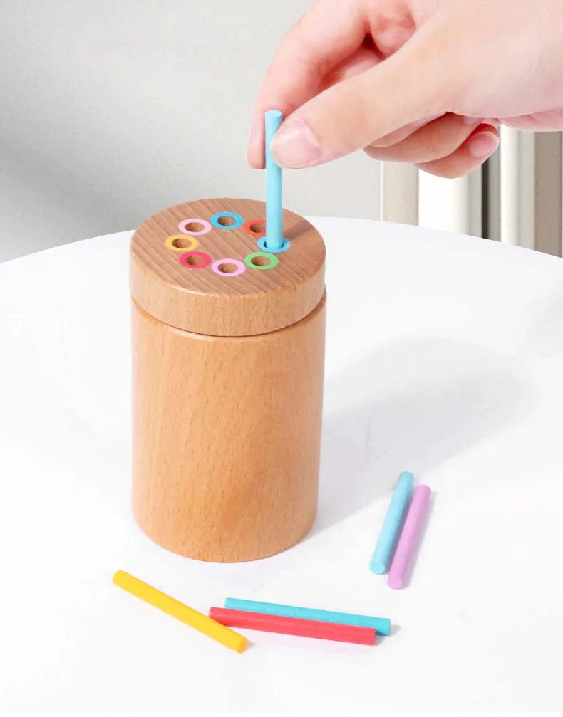 Wooden Matching Toys Montessori Color Matching Sorting Stick Balance Toy Fine Motor Skills Math Learning Educational Toys Kids
