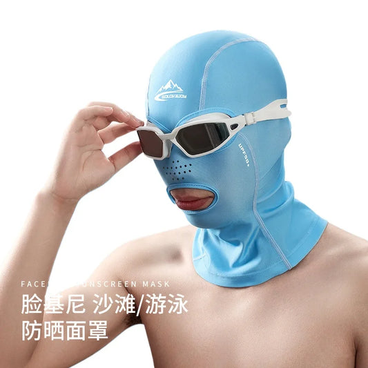 UV Protection Swimming Face Mask - Breathable Diving Cap for Men & Women Beach Sun Protection