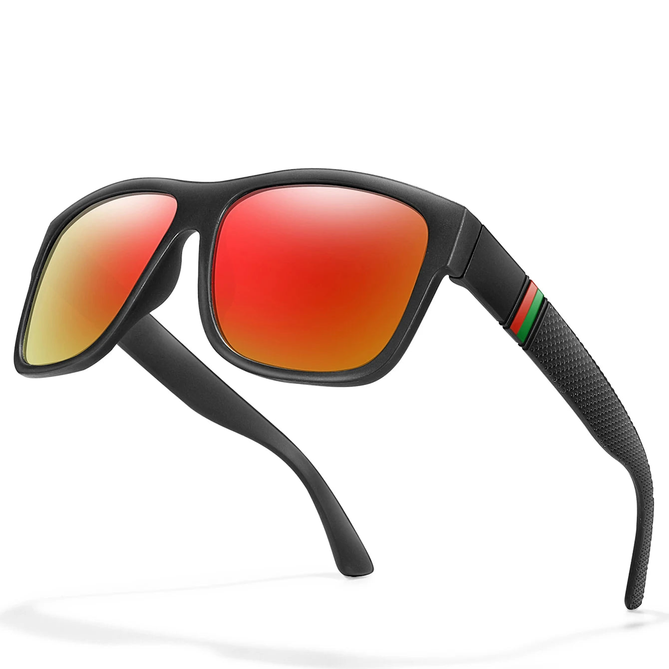 Men's Vintage Large Frame Square Polarized Sunglasses - UV400 Protection for Fishing, Driving, Cycling & Running