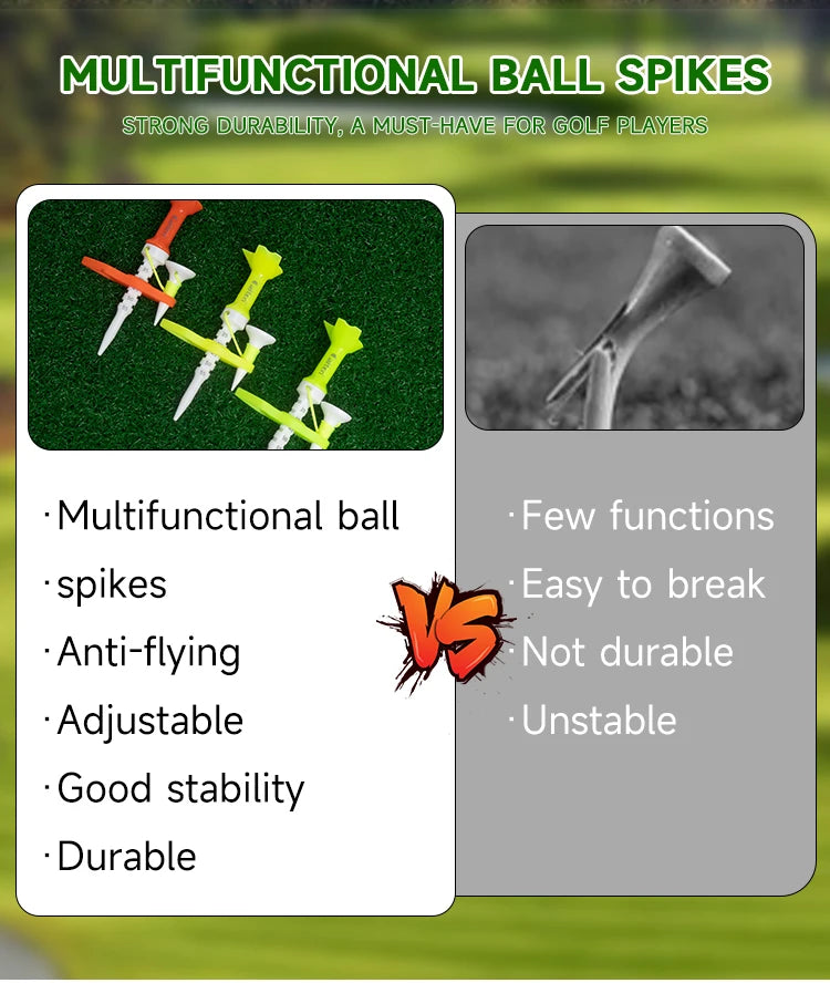 Magnetic Golf Tee Set - Adjustable Height Mother-Child Design | 1-4 Pieces Available | Multifunctional Guide Tees in 4 Color Options
