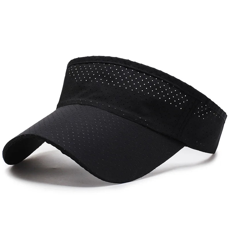 Adjustable UV Protection Visor Cap - Breathable Summer Sun Hat for Men & Women | Solid Color Sports Tennis Running Sunscreen Hat with Empty Top Design