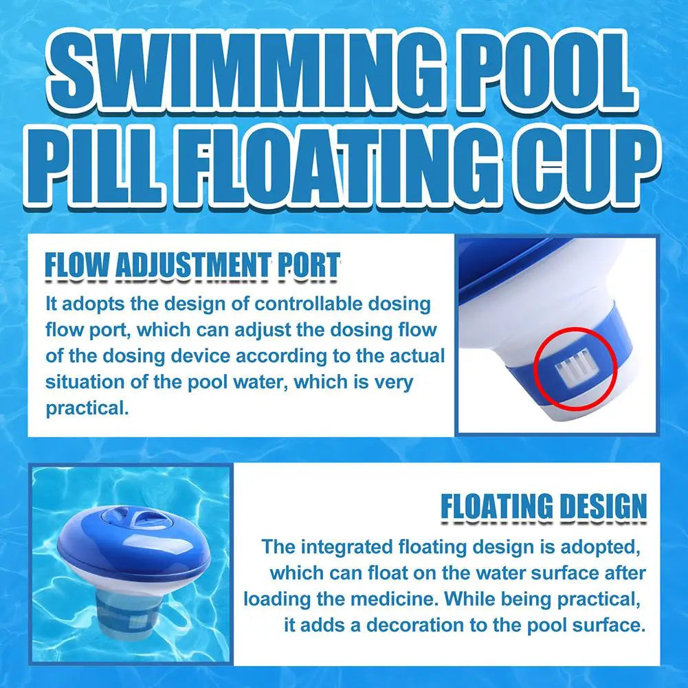 Automatic Pool Water Purifier - Floating Chlorine Dispenser for Swimming Pool Disinfection and Sterilization