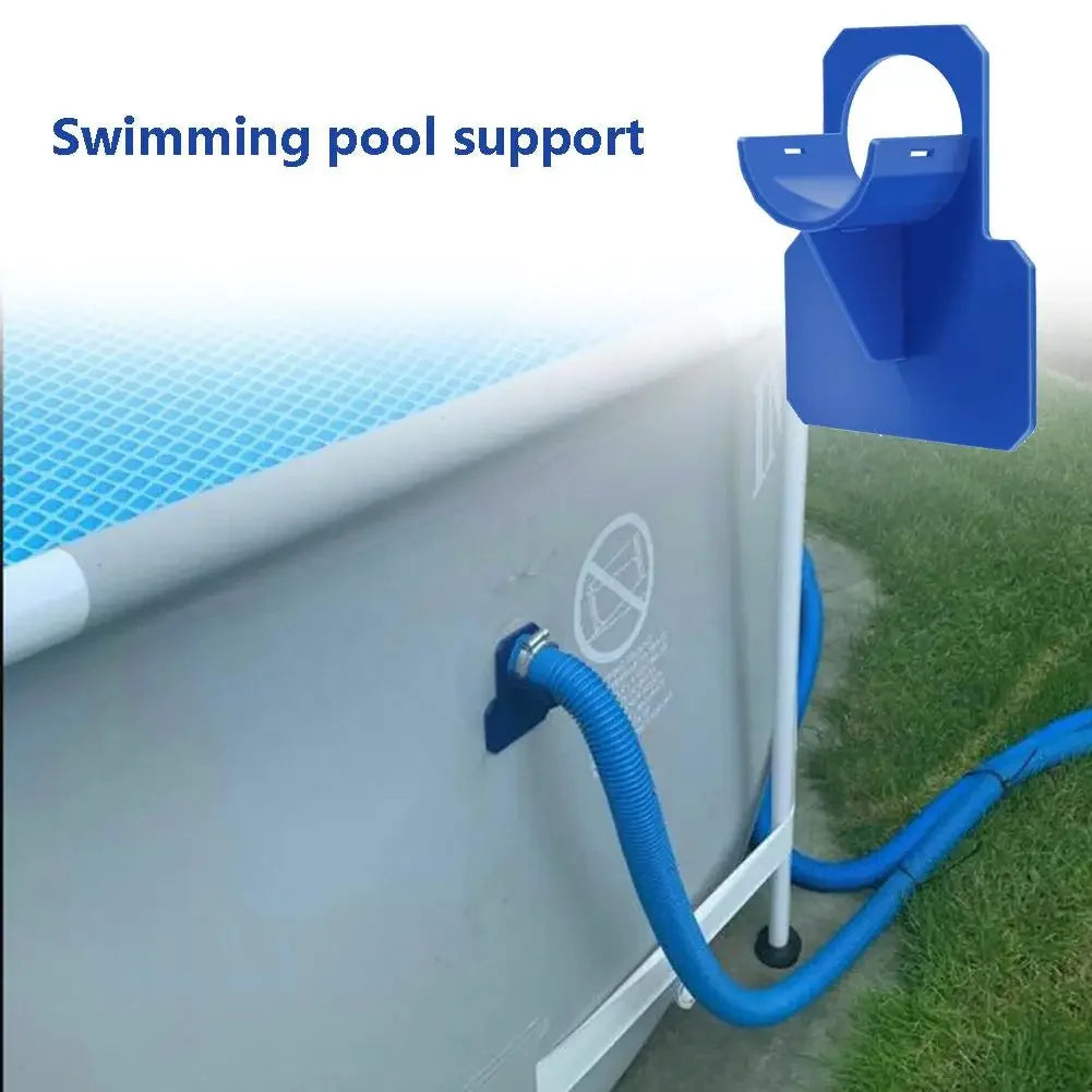 Swimming Pool Hose Support Bracket Set (1-2 Pieces) - Universal Pipe Holder for Intex Above Ground Pools with Tie Clamp Mount - Compatible with 30-38mm Hose Outlets