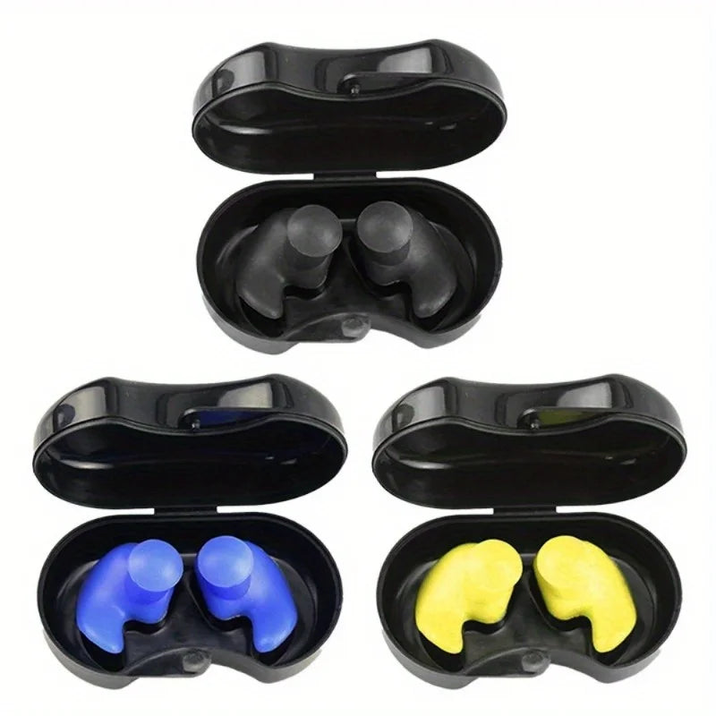 Waterproof Silicone Swimming Ear Plugs - 2 Pack Reusable Diving & Water Sports Earplugs for Swimming, Surfing, Showering & Bathing