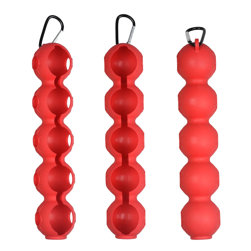 Portable Silicone Golf Ball Pouch - 5-Ball Capacity Carry Case with Hook - Essential Golf Accessories