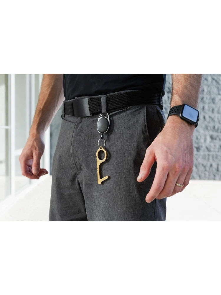 Retractable Badge Holder with Keychain - ID Card Holder with Backpack Clip, Lanyard & Hiking Buckle Key Ring Tool