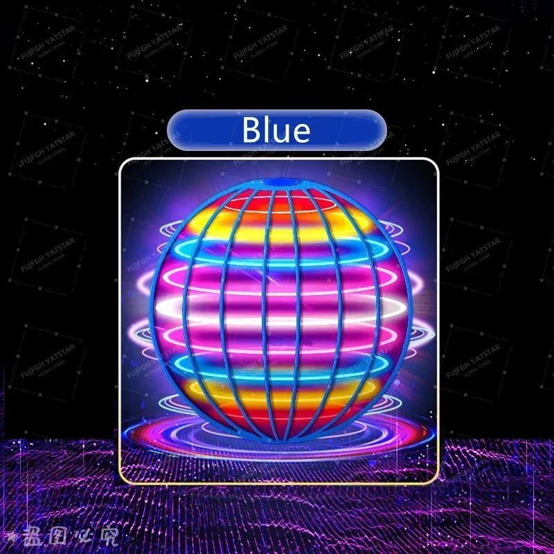 LED Cosmic Globe Flying Ball - Hand Controlled 360° Rotating Suspension Toy with Color Lights for Indoor & Outdoor Play