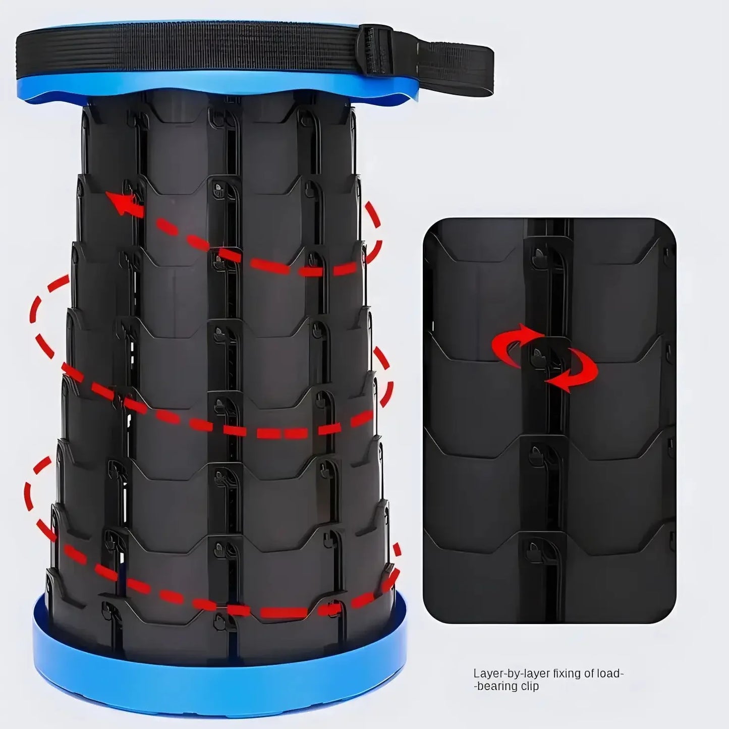 Lightweight Foldable Telescoping Stool - Premium Portable Design for Camping, Fishing & Travel