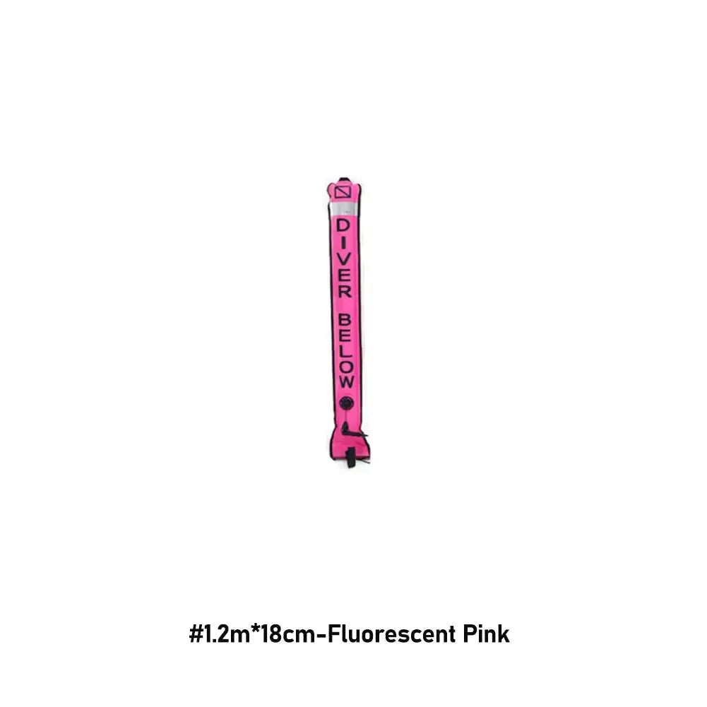 Professional Scuba Diving Safety Signal Tube - High Quality Inflatable Surface Marker Buoy (SMB) - 1.2M/1.5M/1.8M Diver Below Safety Sausage