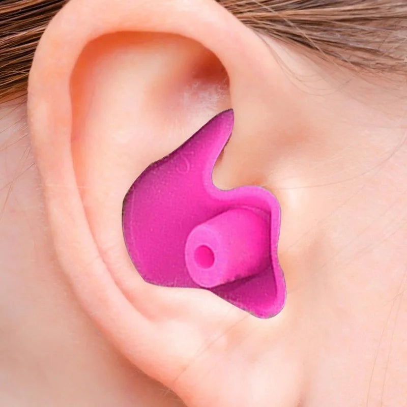Premium Waterproof Silicone Earplugs - Soft & Durable Swimming Ear Protection with Delicate Texture (1 Pair)