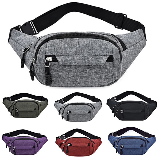 Men's Waterproof Canvas Crossbody Bag - Korean Style Outdoor Sports Waist Pack with Multiple Carry Options