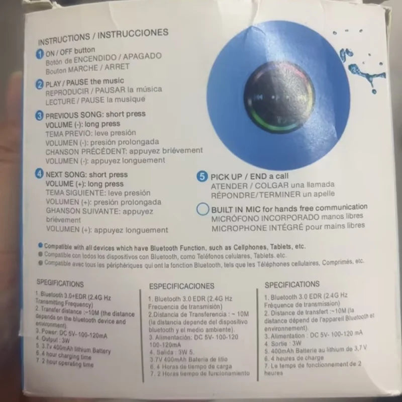 Waterproof Mini Bluetooth Speaker 2025 - Wireless LED Suction Cup Stereo for Bathroom & Outdoor Sports