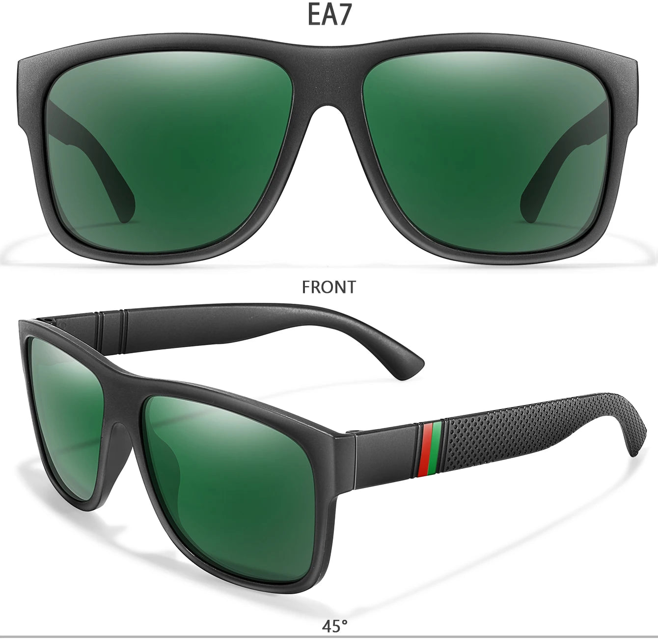 Men's Vintage Large Frame Square Polarized Sunglasses - UV400 Protection for Fishing, Driving, Cycling & Running