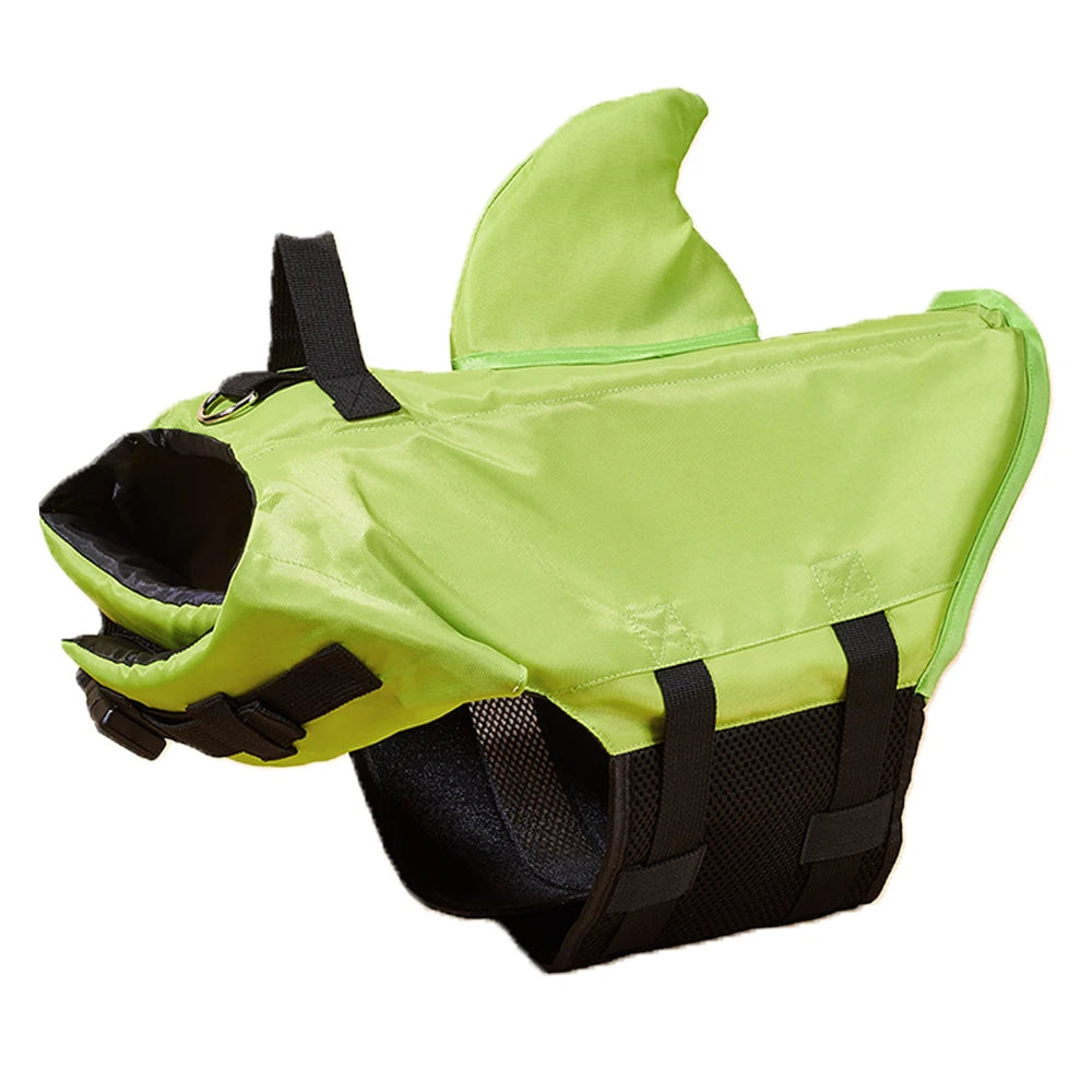 Enhanced Buoyancy Dog Life Jacket - Safety Swimming Vest with Handle for Small Medium Large Dogs - Shark Design Surfing Gear